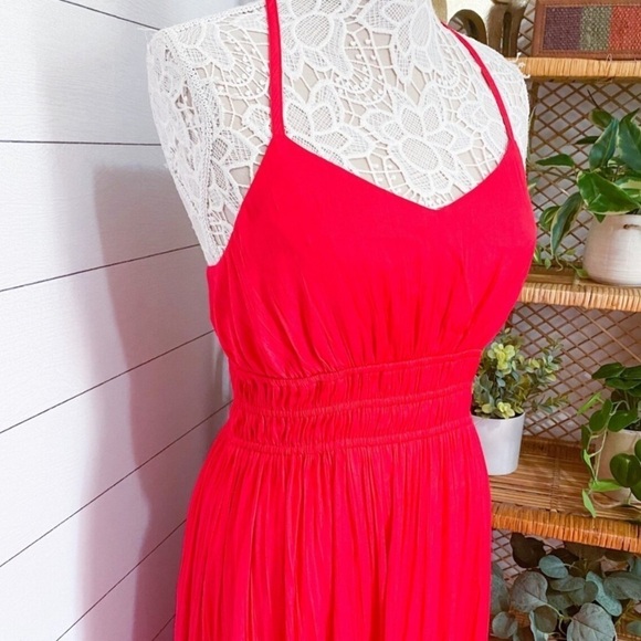 Anthropologie Maeve Aleda Satin Ruffle Maxi Dress - Picture 5 of 16